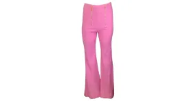 Autre Marque Patou Begonia Pantalón acampanado de tweed en mezcla de algodón rosa 