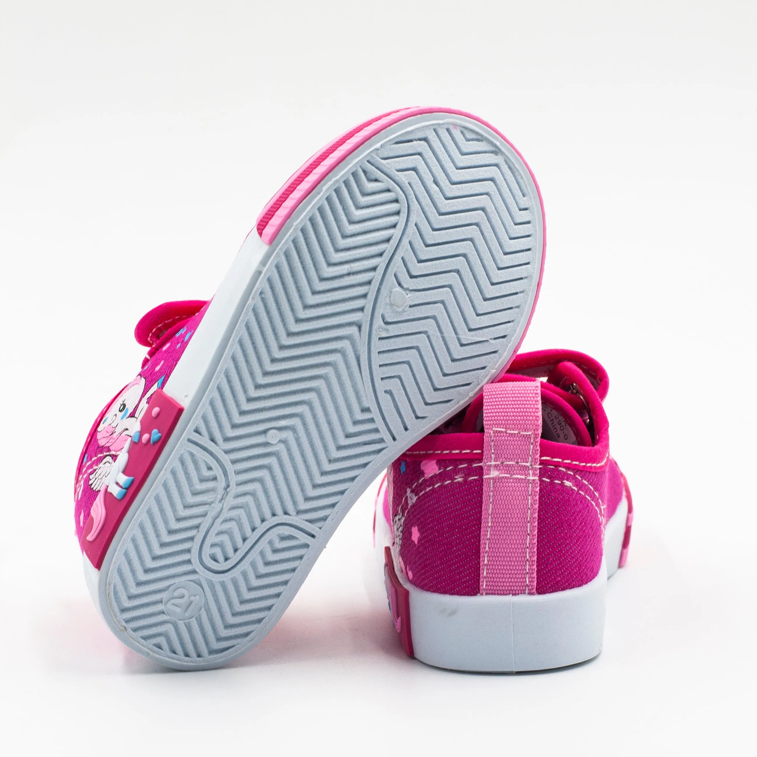 Bamboo zapatilla lona con velcro color fucsia
