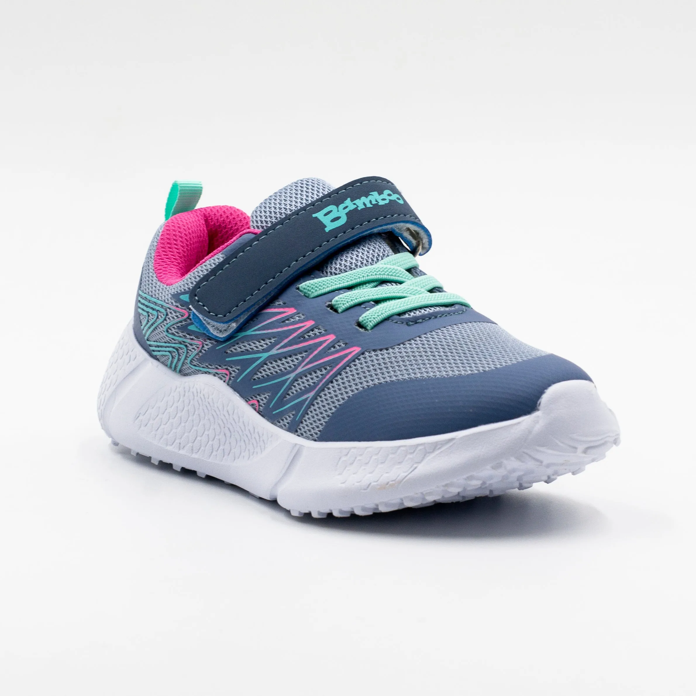 Bamboo zapatilla nina con velcro color Celeste