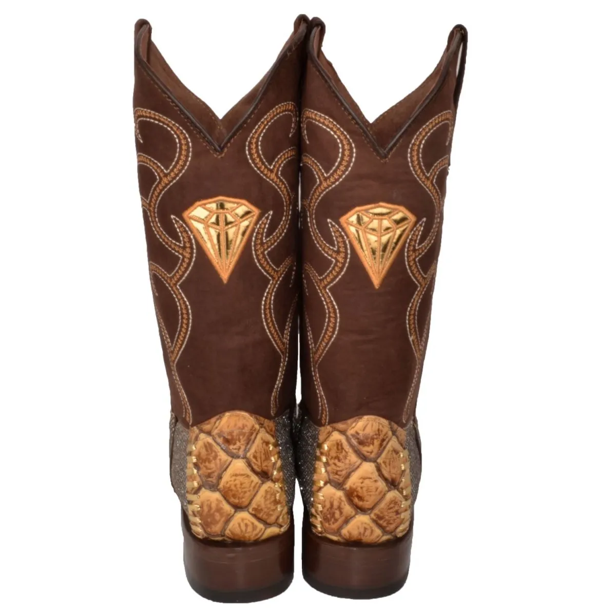 Botas de Pescado Pirarucu Grabado en Horma 3X Aladino Color Arena WD-102