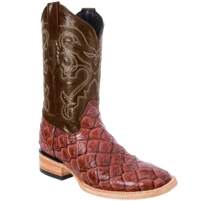 Botas de Pescado Pirarucu Grabado en Horma Rodeo Cuadrada WD-292