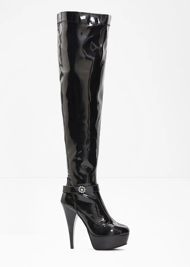Black Over-the-Knee Platform Boots