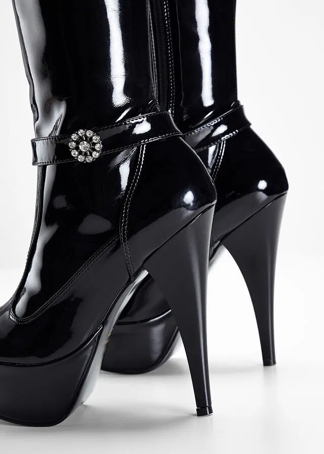 Black Over-the-Knee Platform Boots