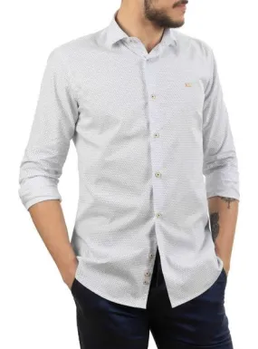 White and Blue Men's Klout Arrow Shirt