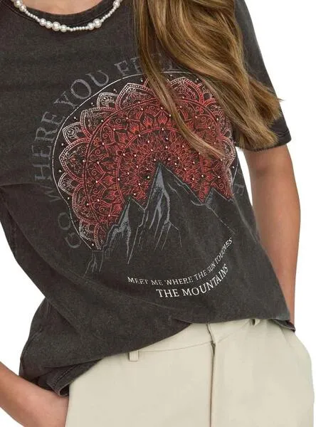 Only Lucy Black T-Shirt For Women