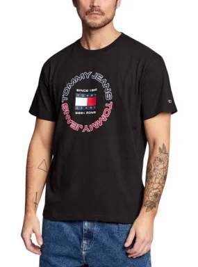 Tommy Jeans Logo Radial Negro T-Shirt