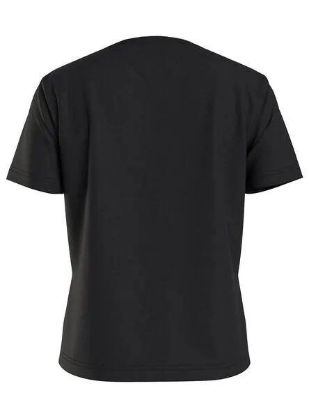 Tommy Jeans Women's Black Serif T-Shirt.