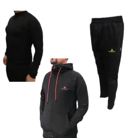 Combo X3 Pantalon Deportivo Bolsillo + Campera Negra + Camiseta Térmica