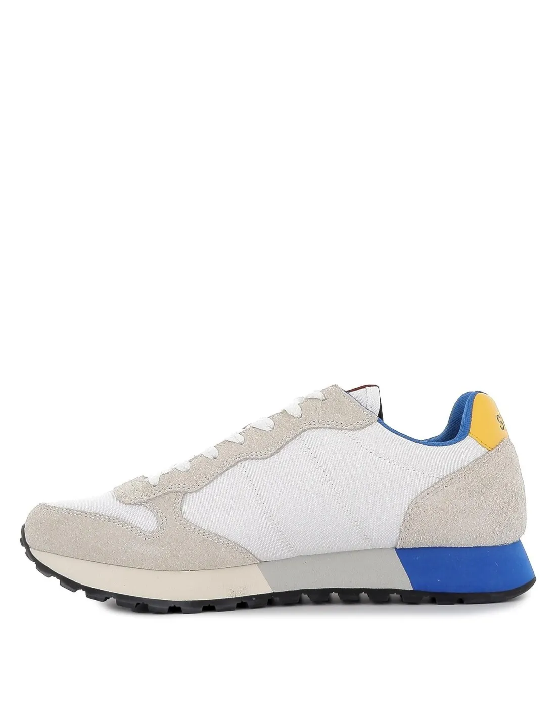 White men's flat nubuck sneakers SUN68.