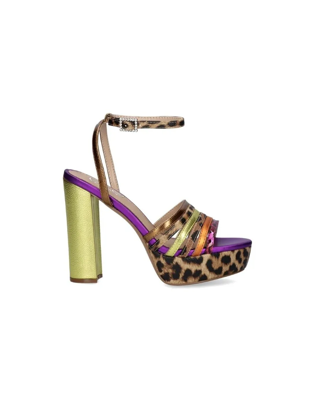 EXÉ OPHELIA-638 Yellow Fuxia Sandal with Heels
