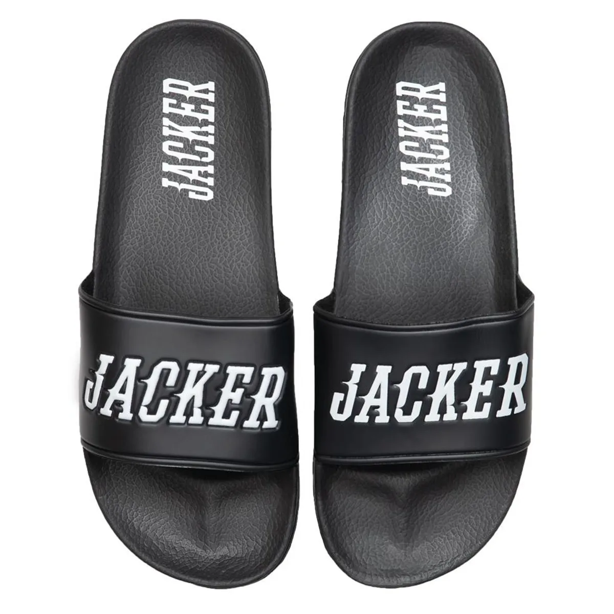 JACKER Slides “Classic Black” og logo