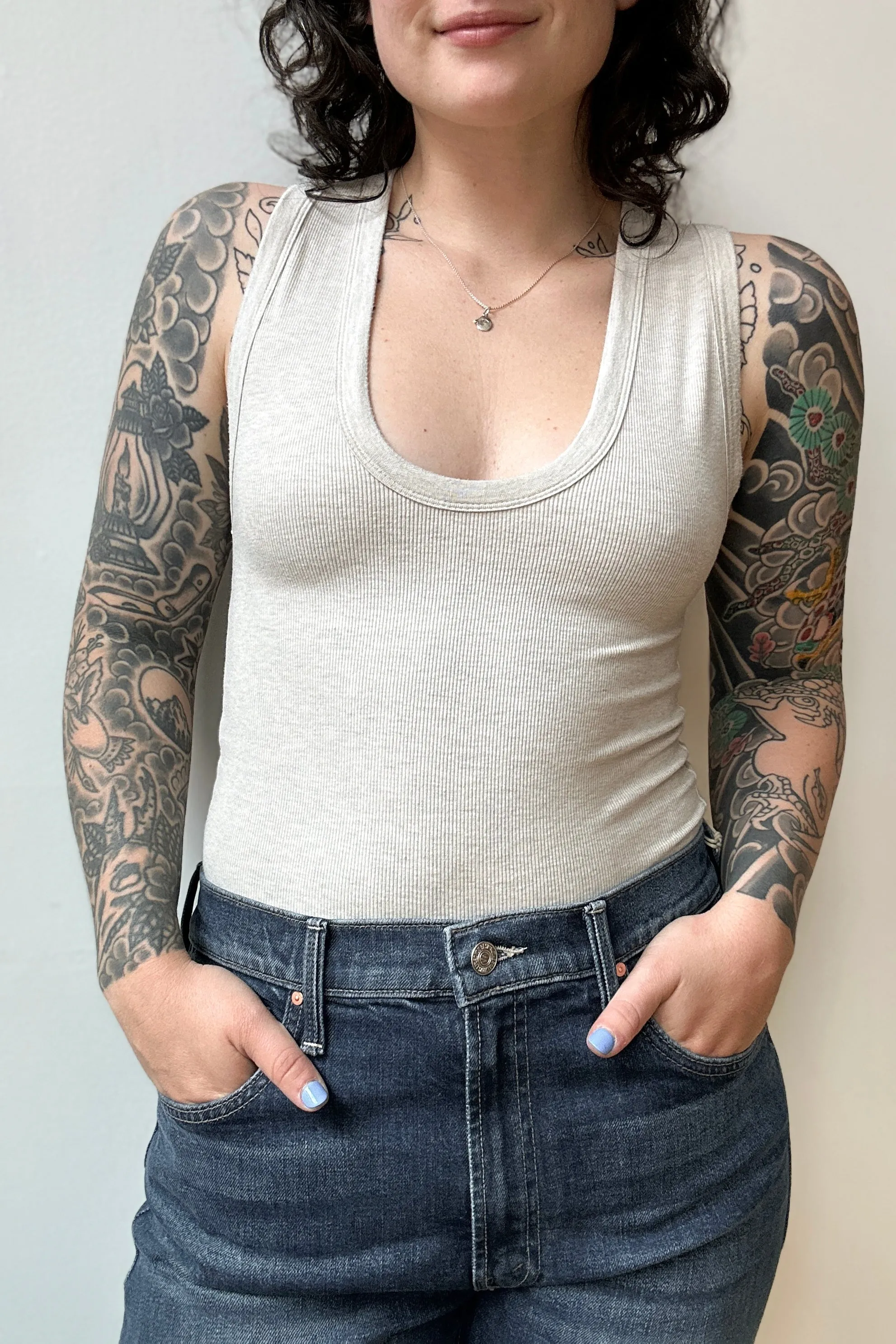 Oatmeal Jordan Ribbed Tank
