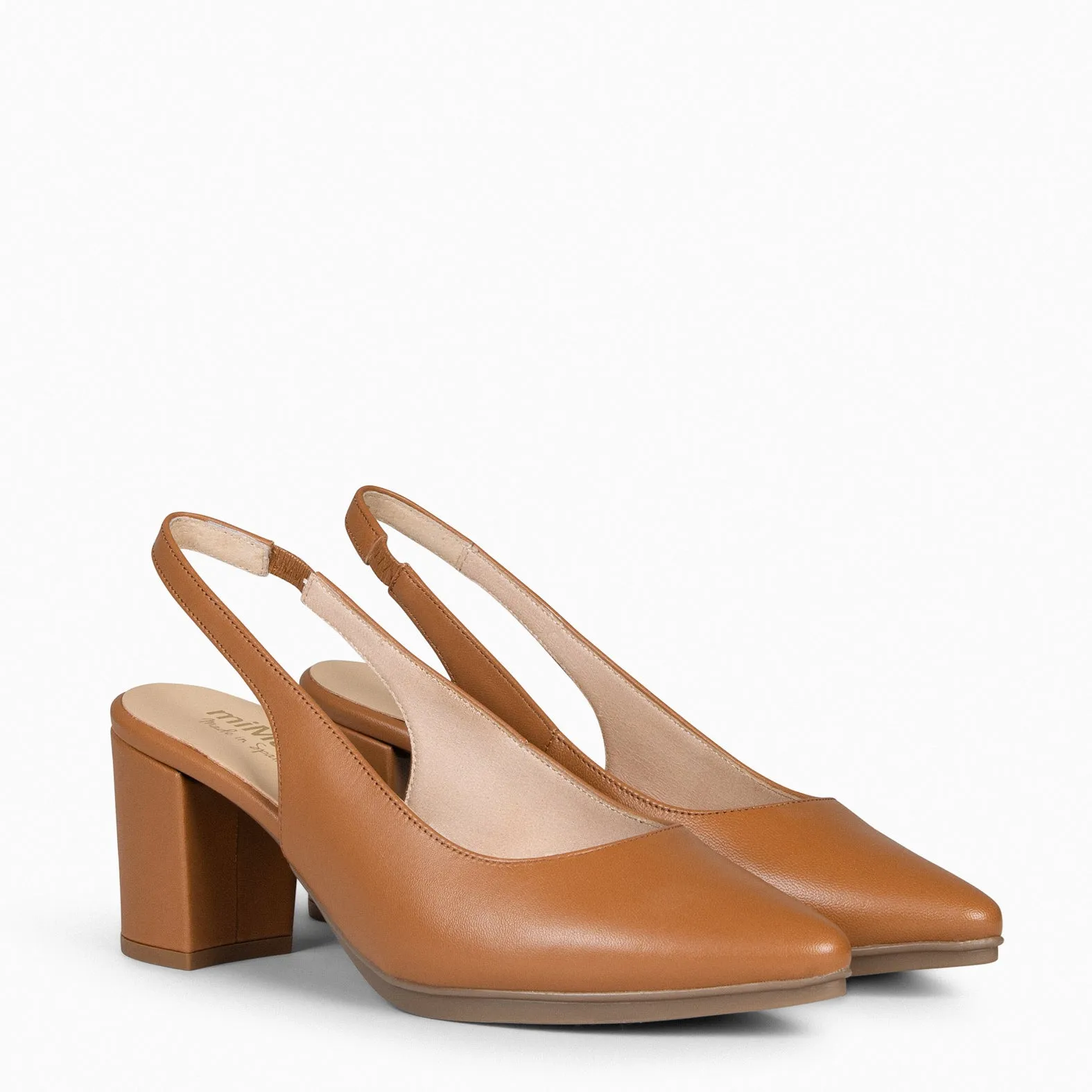 KYARA - Camel High Heel Backless Shoe