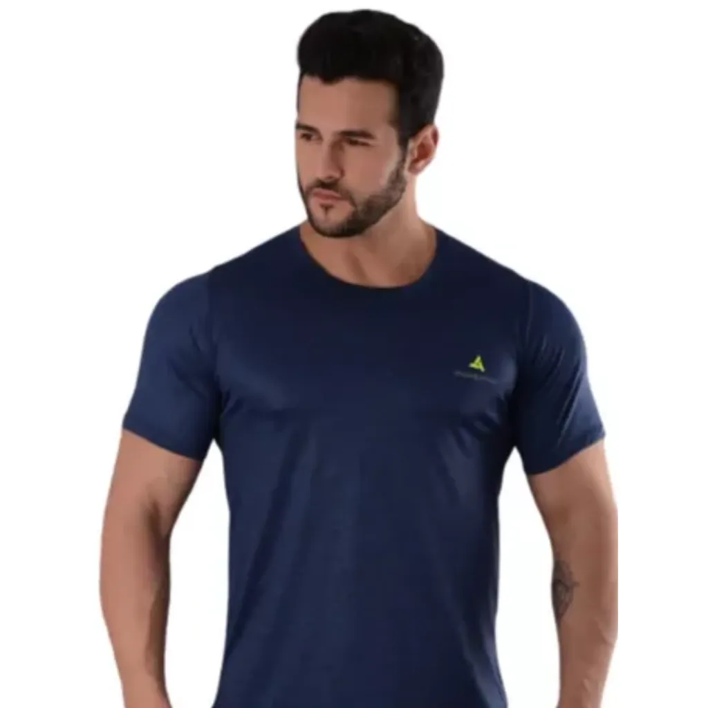 Men's Sports T-Shirt Blue + Straight Pants Black