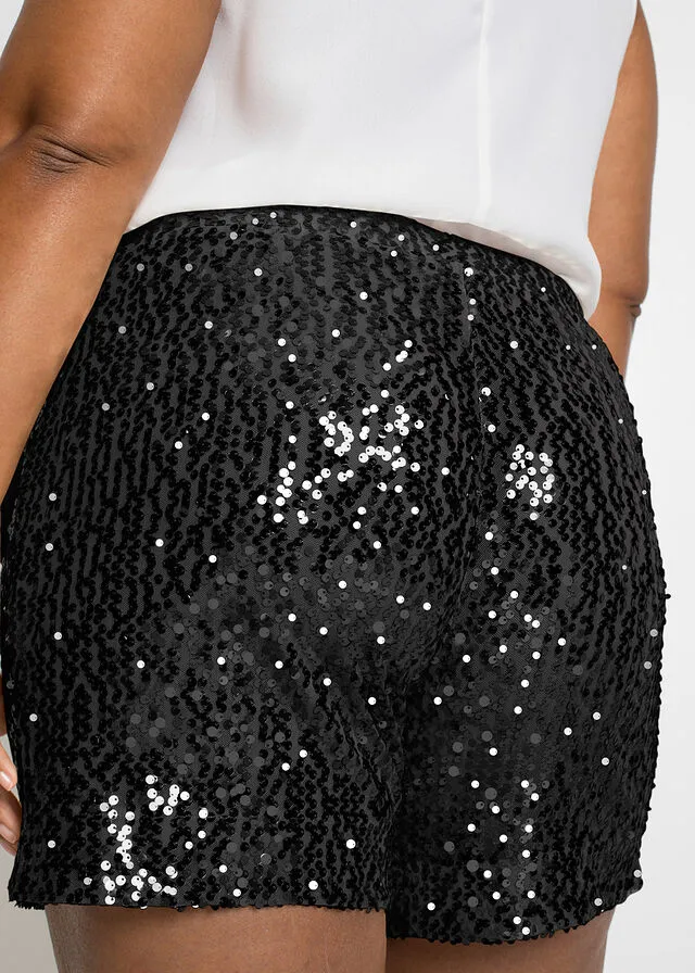 Black Sequin Shorts