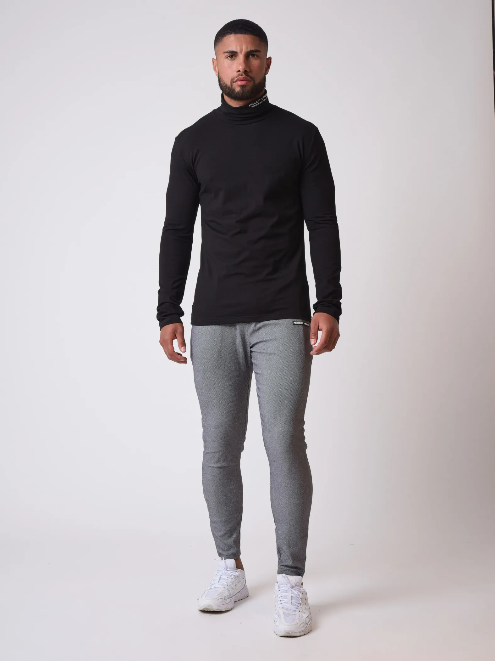 Textured slim fit pants
