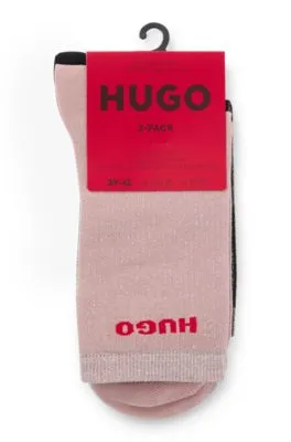 Paquete de dos pares de calcetines cortos con detalle de logo
