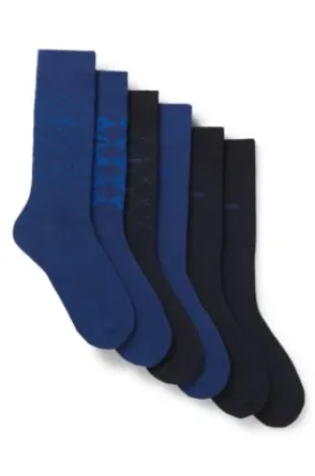 Paquete de seis pares de calcetines de algodón de largo estándar