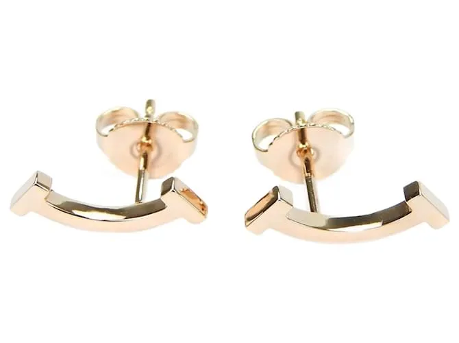 Pendientes de oro rosa T Smile de Tiffany & Co. Dorado 