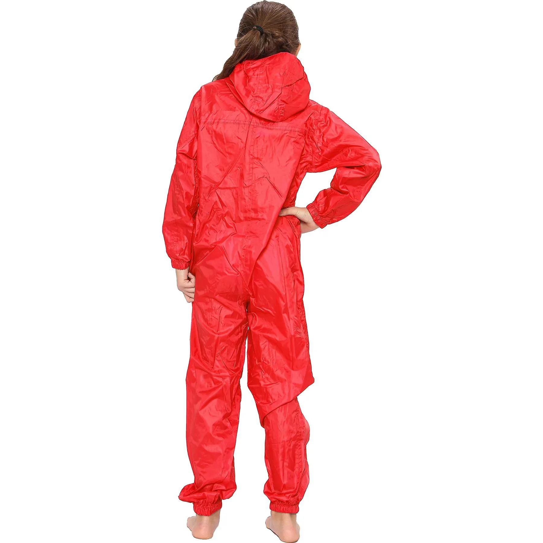 Red Waterproof Unisex Overall Rainsuit.