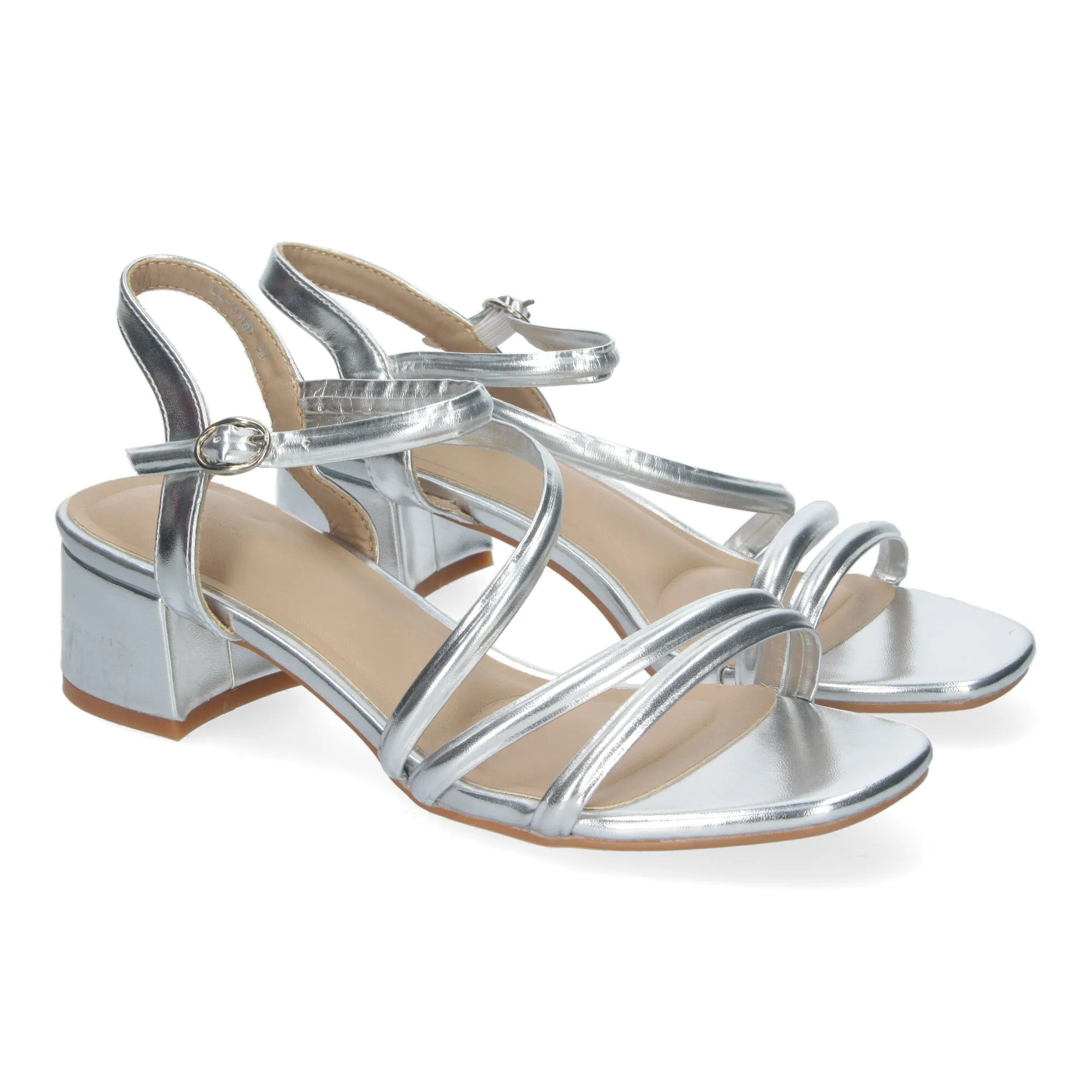 Sandalia Tacón Marina - Plata