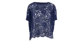 Top de encaje de Valentino Azul Azul marino 