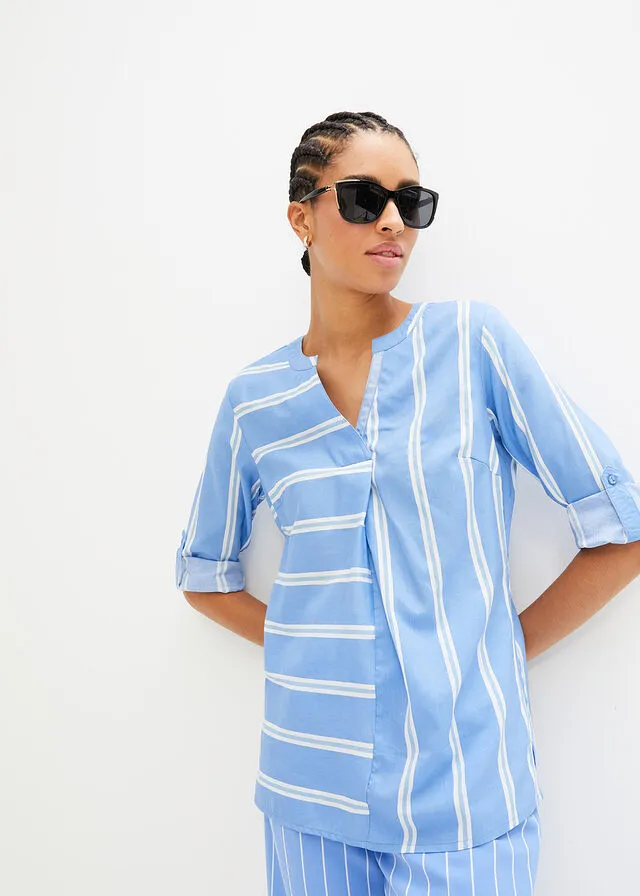 Provençal Blue Light Blue Striped Tunic