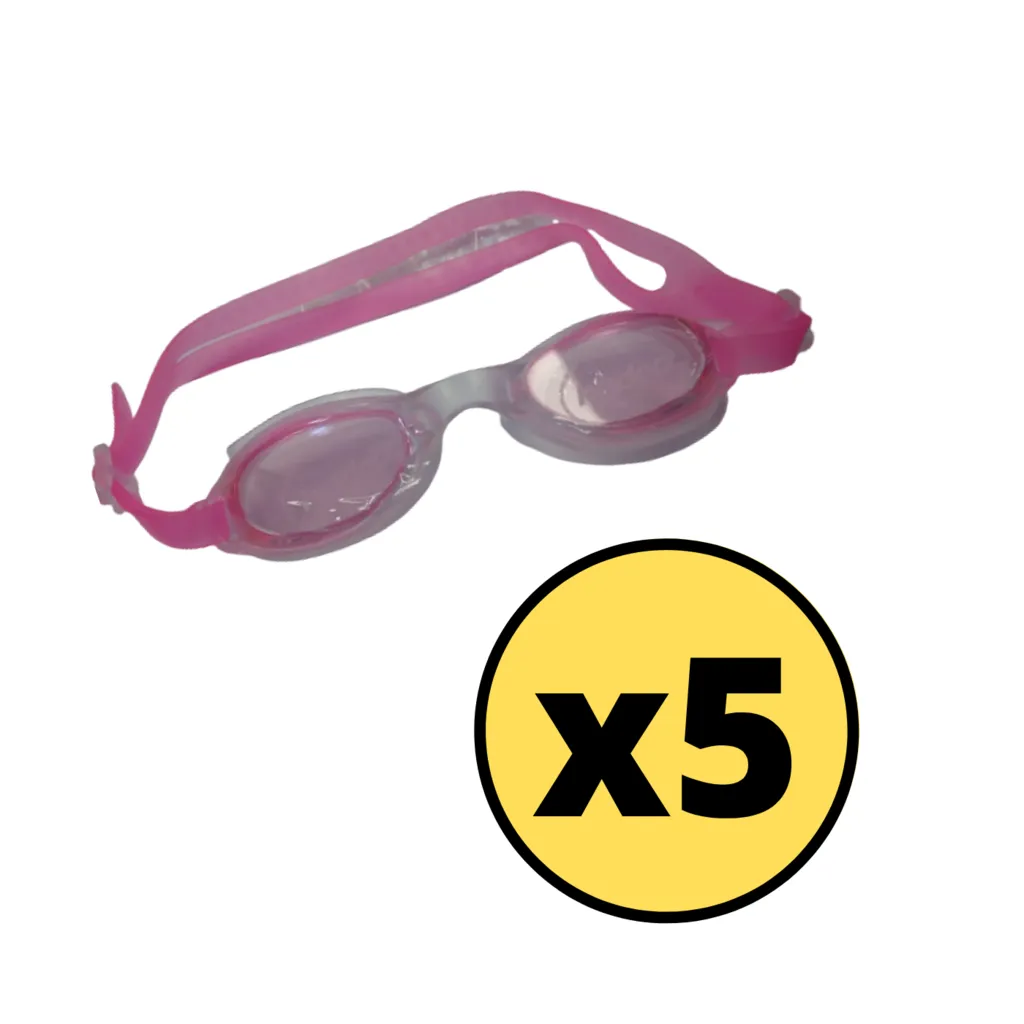 Youth Pink Swim Goggles - Pack of 5